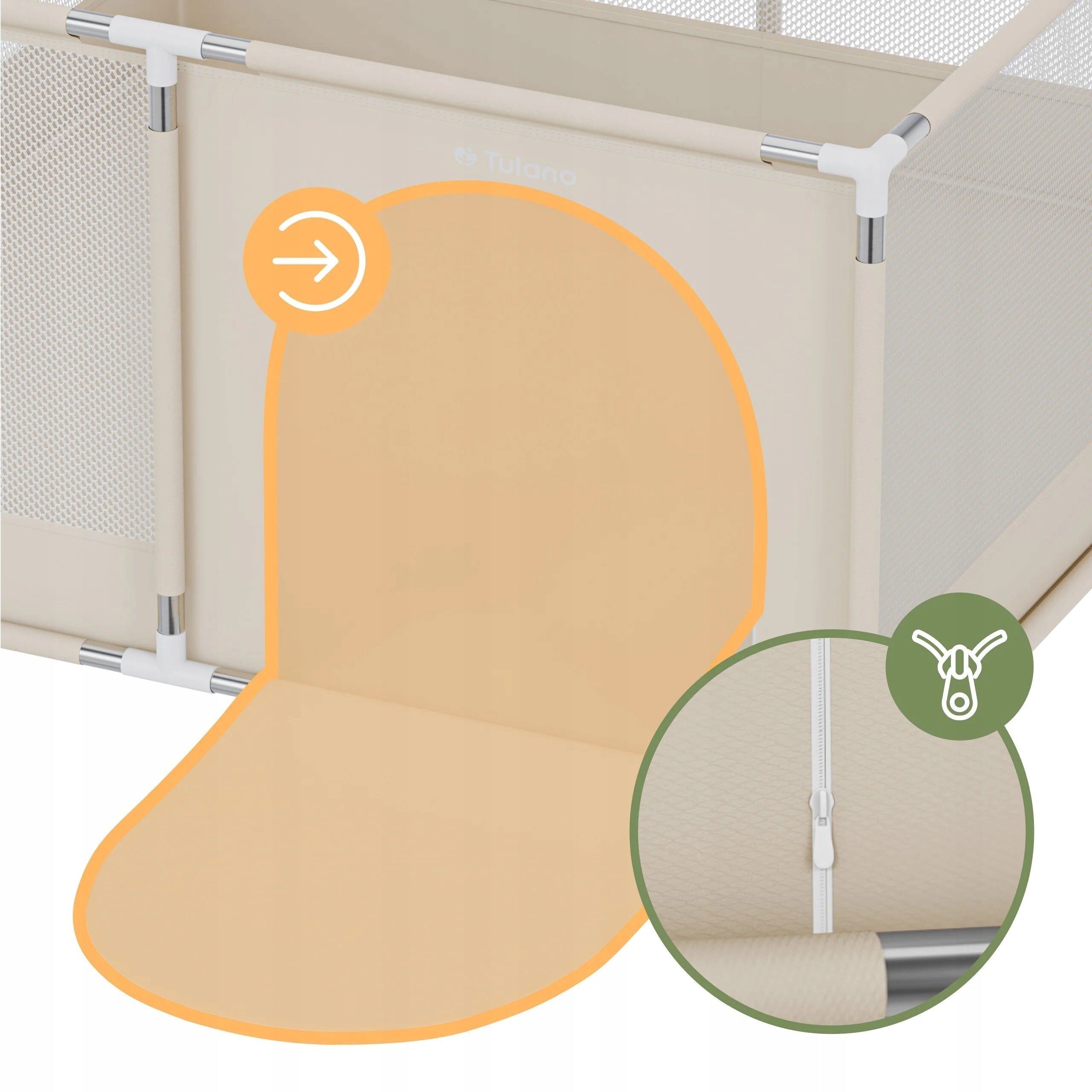Playpen TULANO Cozy 20 Beige Product width 130 cm