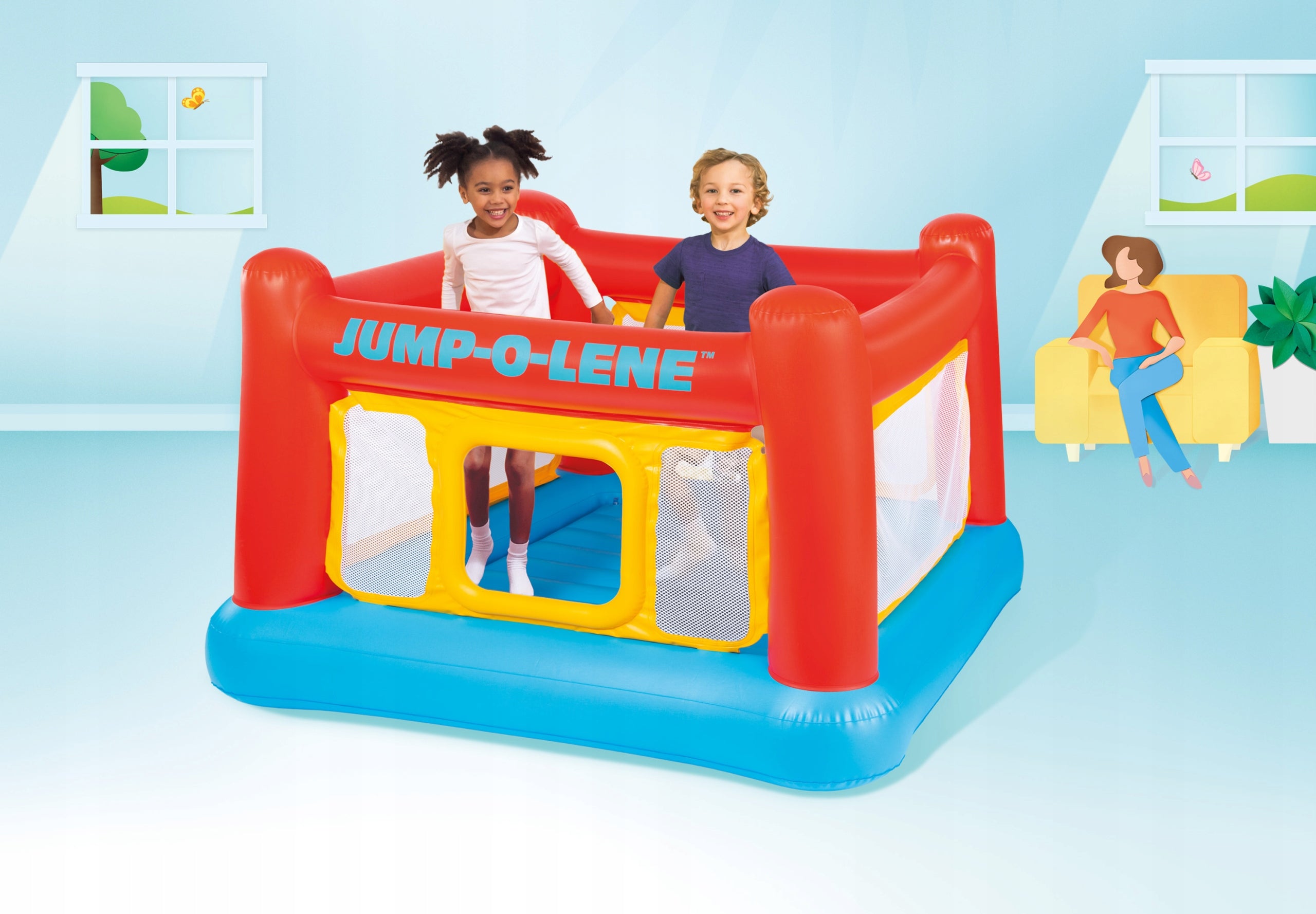 Playpen, Trampoline-Jumping toys Intex Product width 174 cm