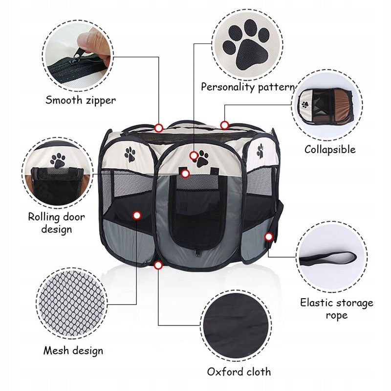 Playpen bed cat dog cage 81x81x58 transporter folding dog house Manufacturer code Składany Kojec
