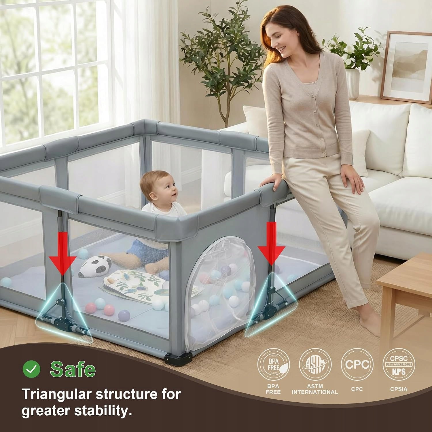 Playpen for Children Heyo.Ja 150 x 180 x 67 cm Folding Stable Grey Manufacturer code FPY1518C6
