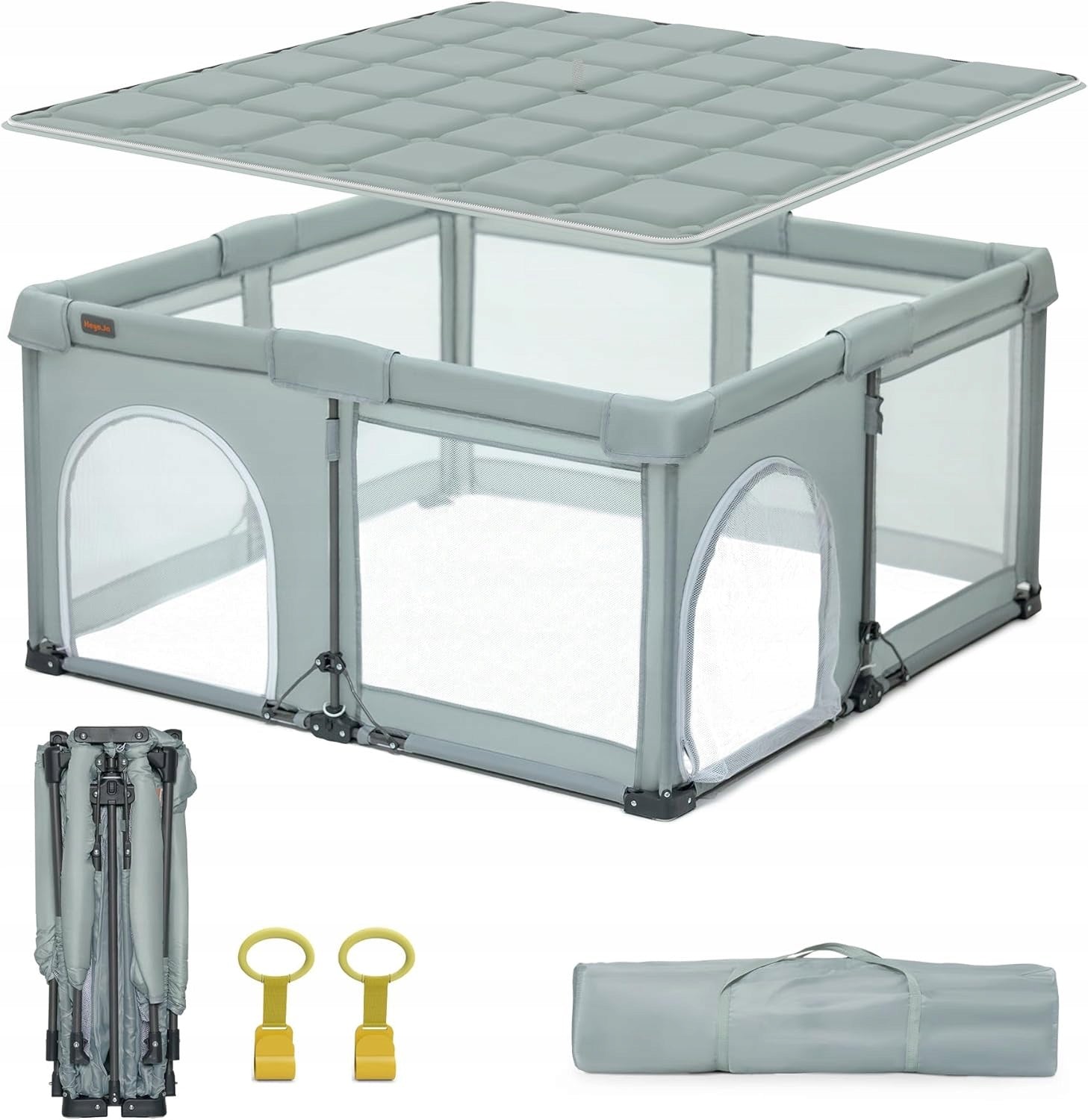 Playpen for Children Heyo.Ja 150 x 180 x 67 cm Folding Stable Grey