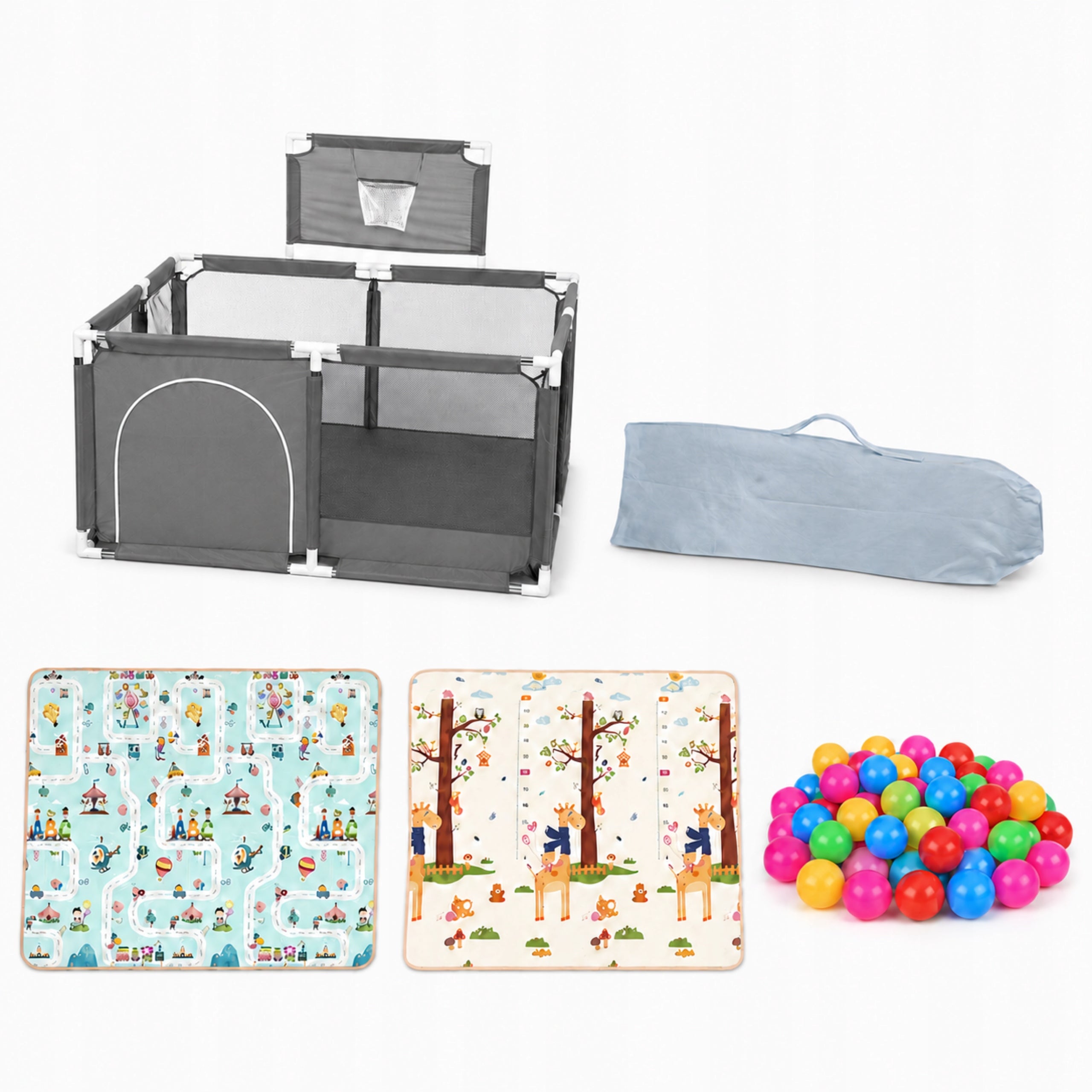 Playpen for Children with Mat 126x126cm Folding Playpen for Children with Balls Packaging status original