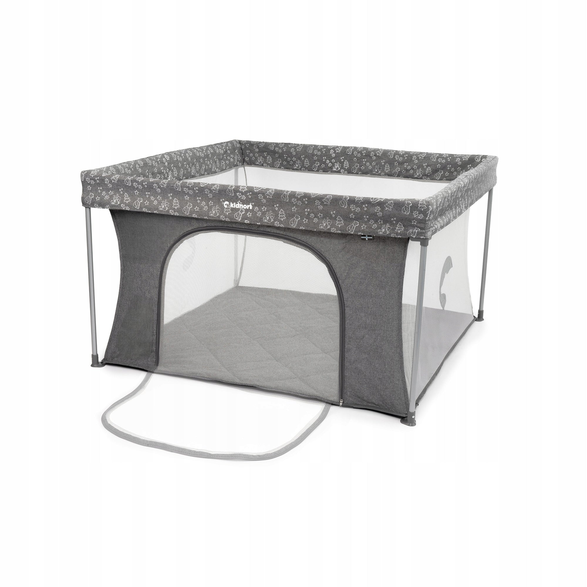 Playpen for children 126 x126 cm Snøen light grey, dry pool Manufacturer code szary_DK-070137