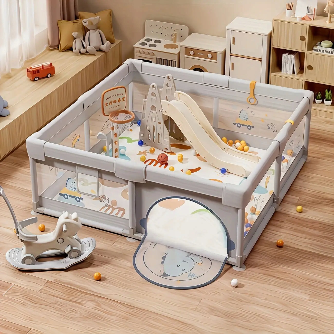 Playpen for children 180x150 cm + balls dry pool square toys Manufacturer code 94037000