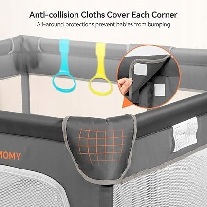 Playpen for children COMOMY 127x127x66 cm safe play space Brand no brand