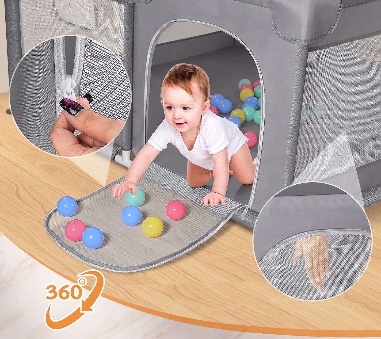 Playpen for children Dry pool, square toys 150x180 cm bag cover handles Brand Active Hobby