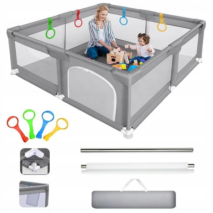 Playpen for children Dry pool, square toys 180x200 cm bag cover handles