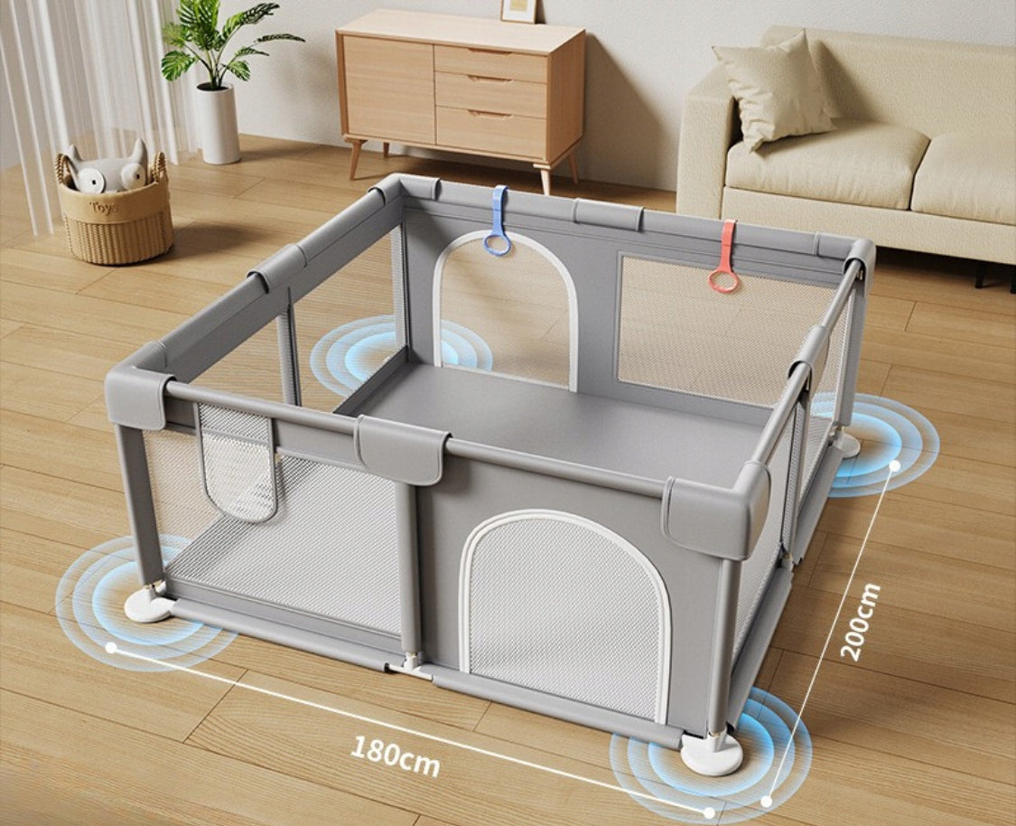 Playpen for children grey dry pool safe square toys children 150x200 cm Packaging status original