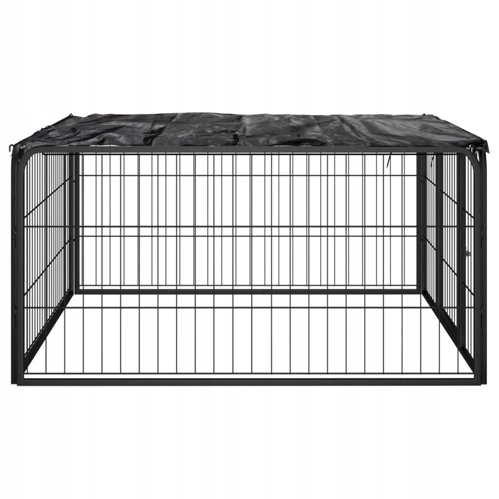 Playpen for dogs, 4 panels, black, 100x50 cm, steel Brand VidaXL