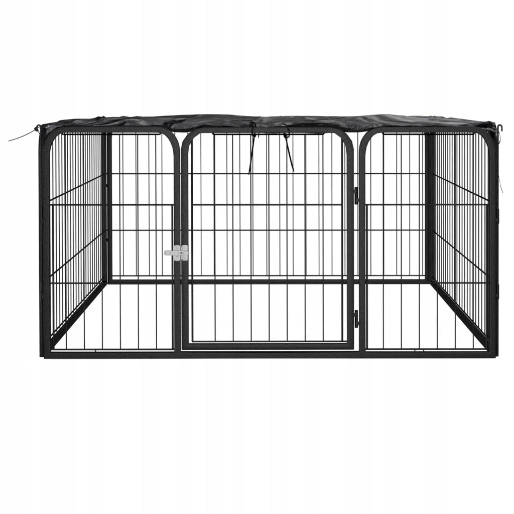 Playpen for dogs, 4 panels, black, 100x50 cm, steel Manufacturer code 171795
