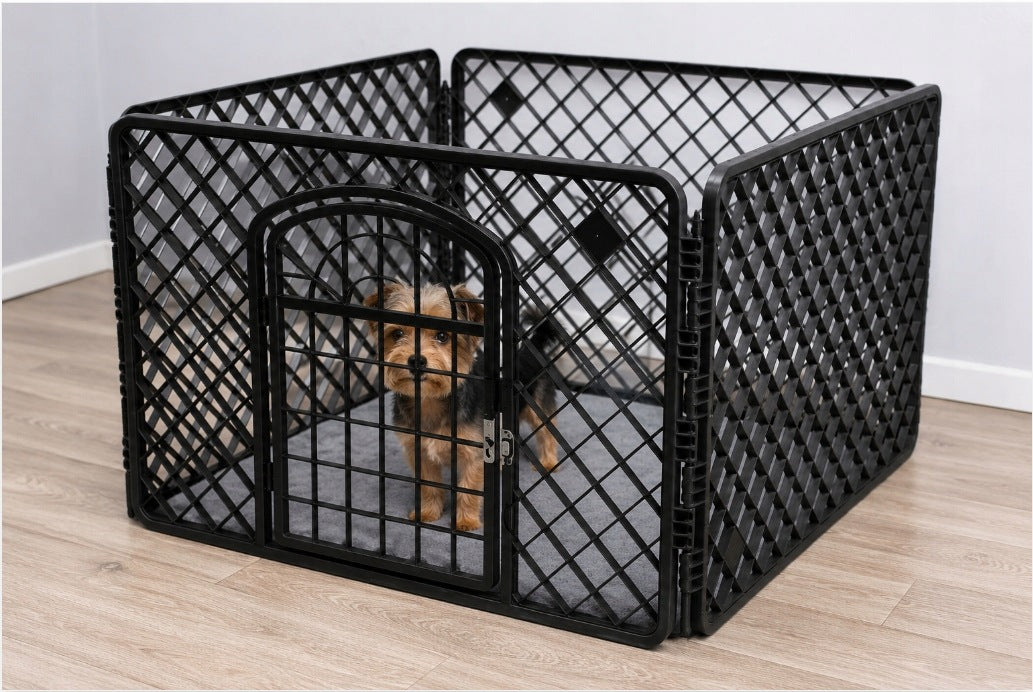 Playpen for puppy dog and other animals 90x90x60 solid black Manufacturer code Kojec dla psa szczeniaka i innych zwierząt