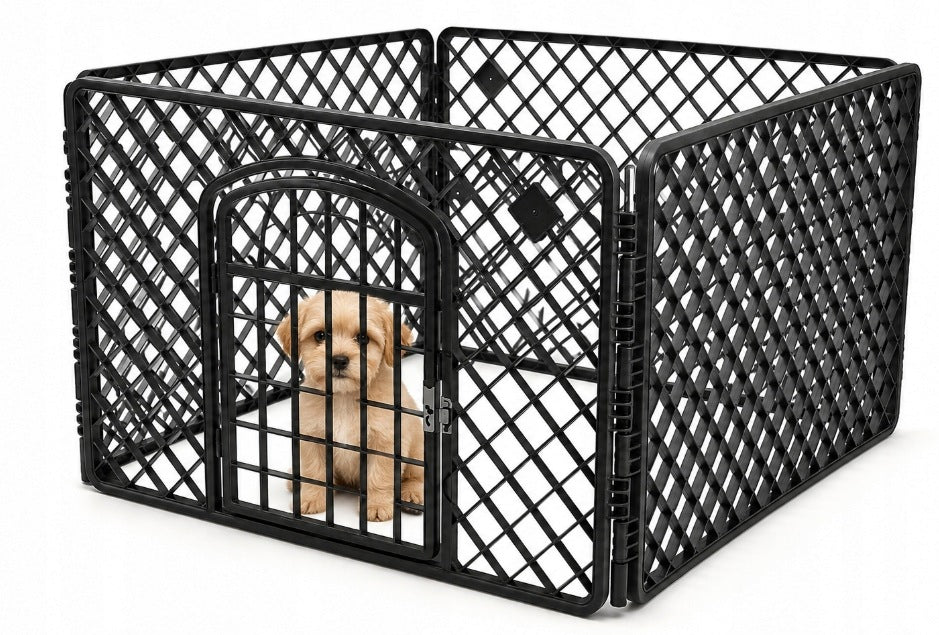 Playpen for puppy dog and other animals 90x90x60 solid black Packaging status original