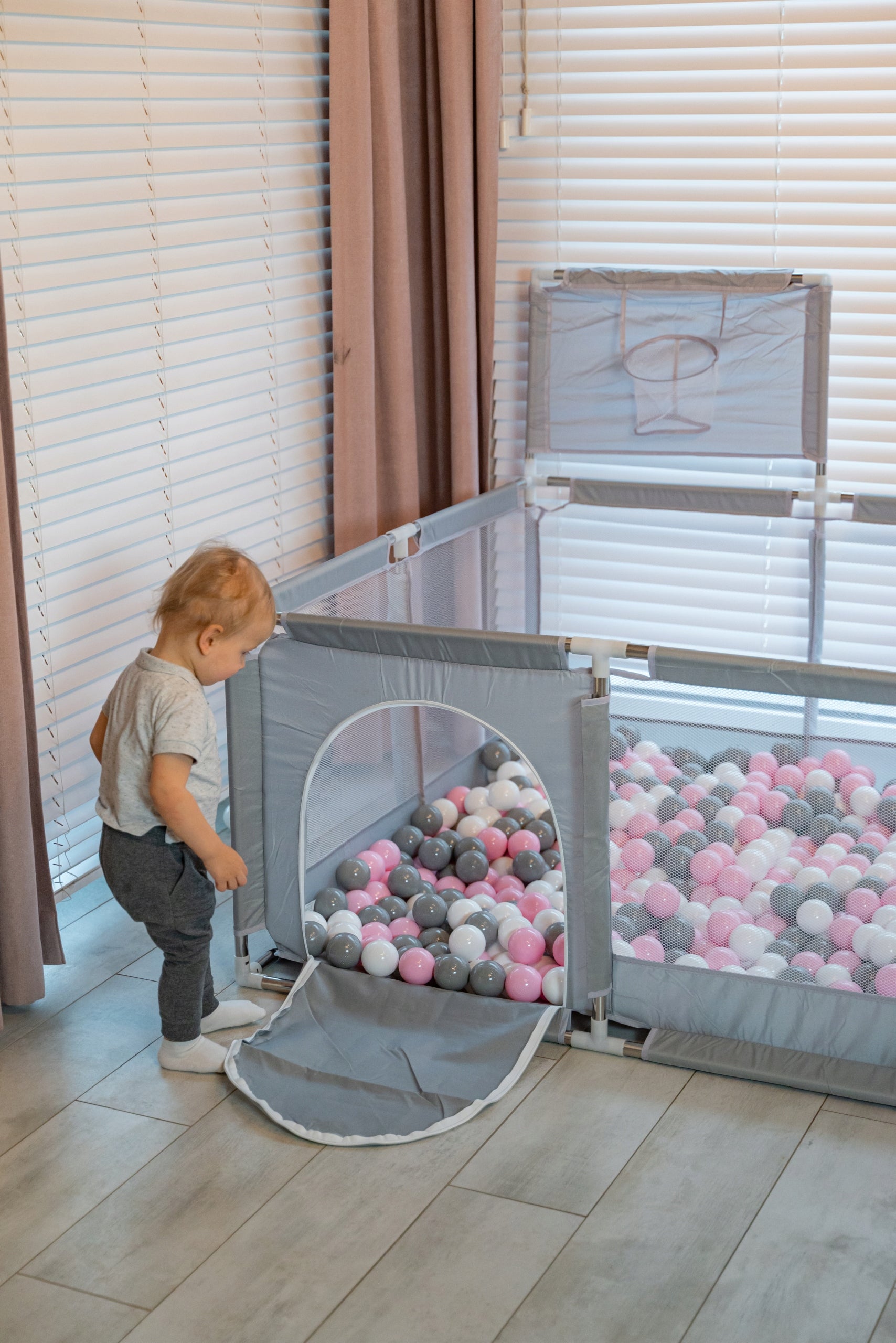 Playpen grey Children's Field Basket Goals 100 balls Manufacturer code 5905054818852