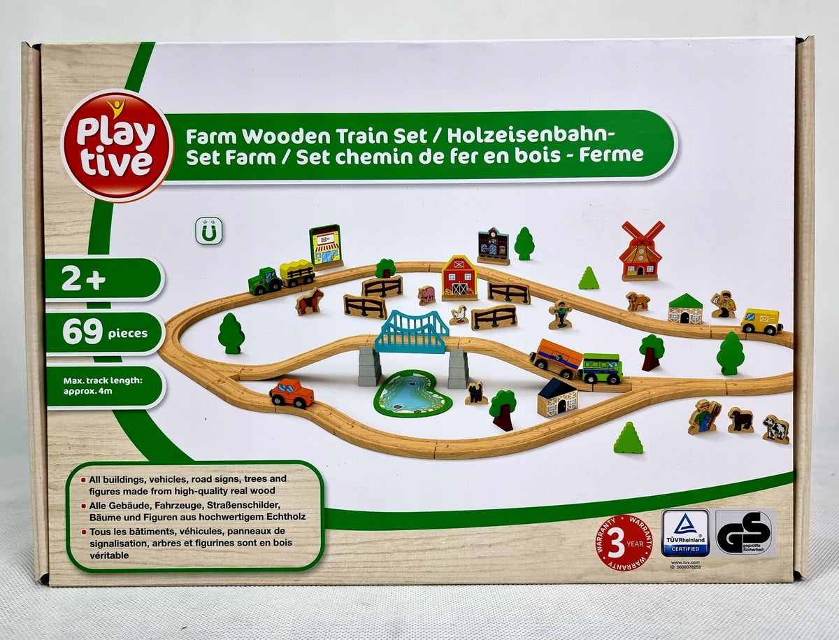 Playtive Wooden Track Queue Farm Set Village