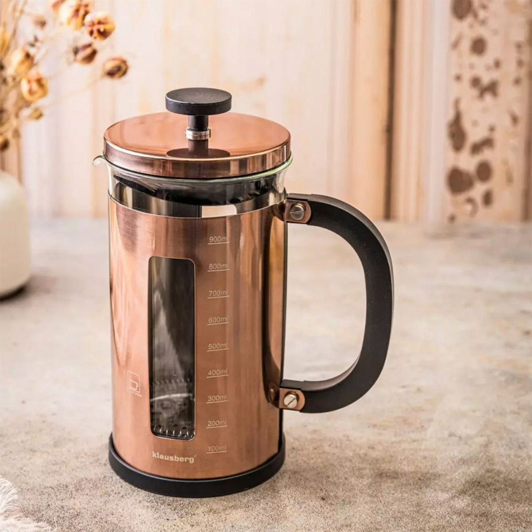 Plunger Tea Maker French Press ROSE GOLD 1000ml Brand Klausberg