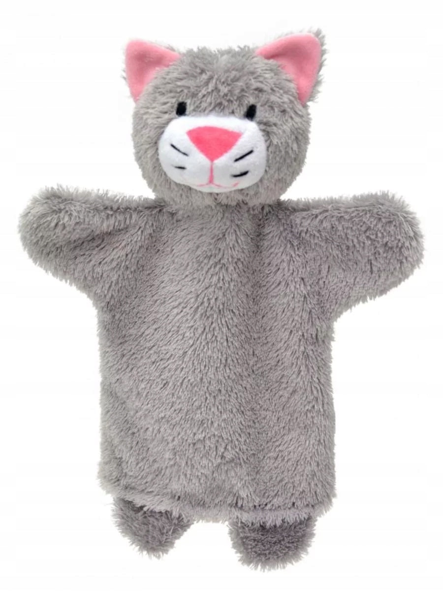 Plush Hand puppet Grey Kitten for babies from birth
