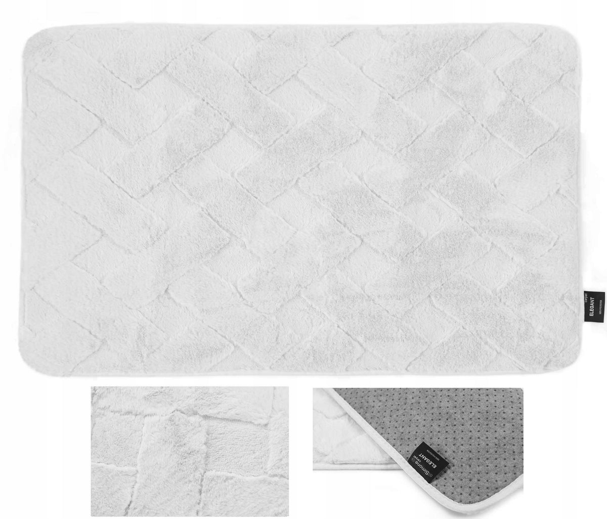 Plush Rabbit Fur Bathroom Rug 50x70cm