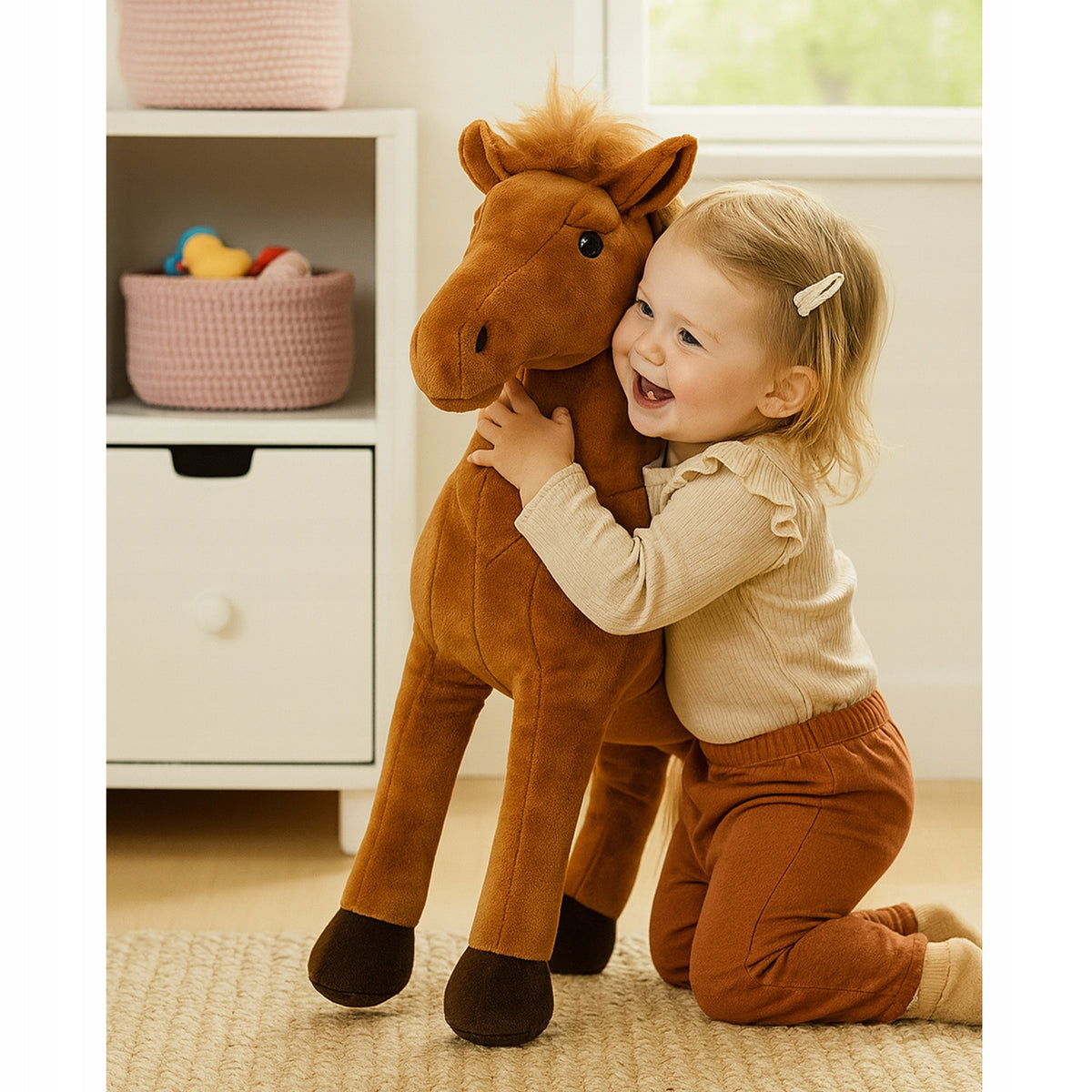Plush Toy Horse plush toy hobby horse for children horse brown Brand no brand