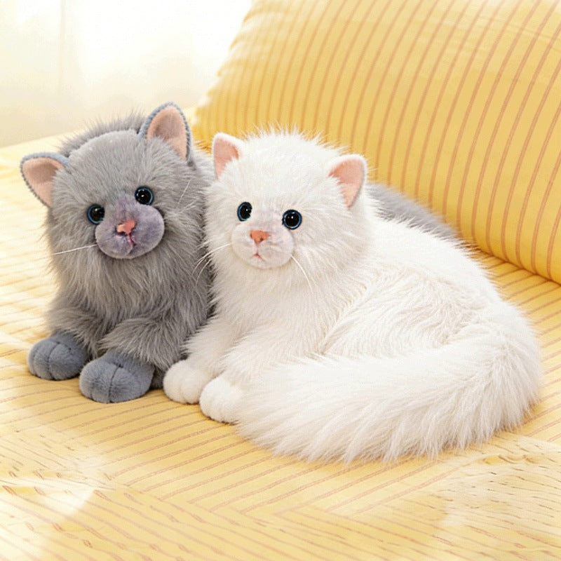 Plush Toy Kitten Lying 50 cm Plush Pooh Soft XXL White Grey Gift Manufacturer code Pluszak dla Dzieci
