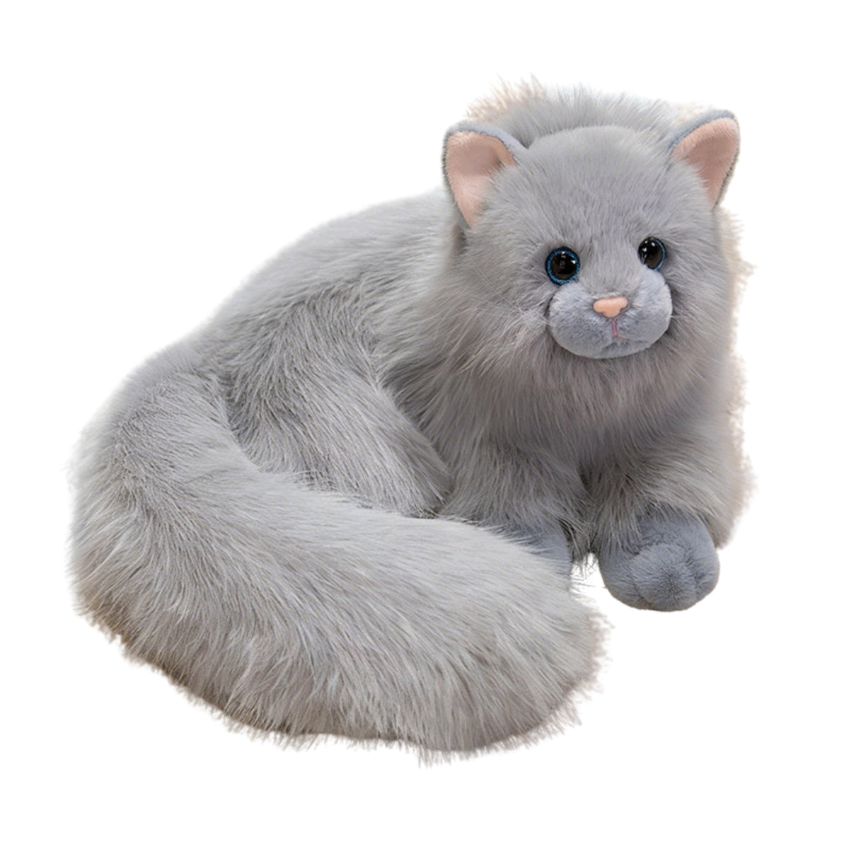 Plush Toy Kitten Lying 50 cm Plush Pooh Soft XXL White Grey Gift