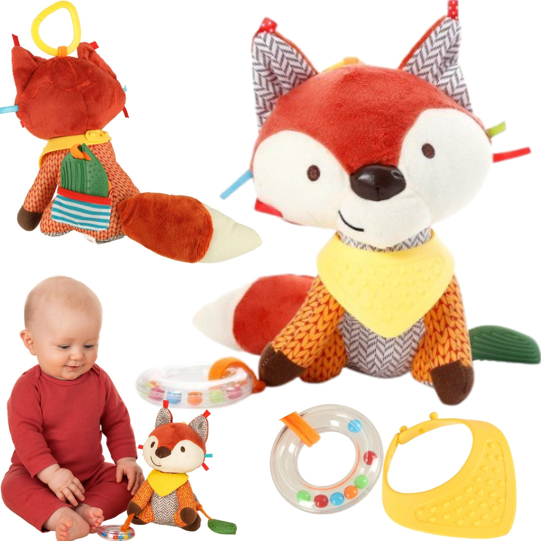 Plush Toy Stroller Pendant Fox Sensory Toy for Baby