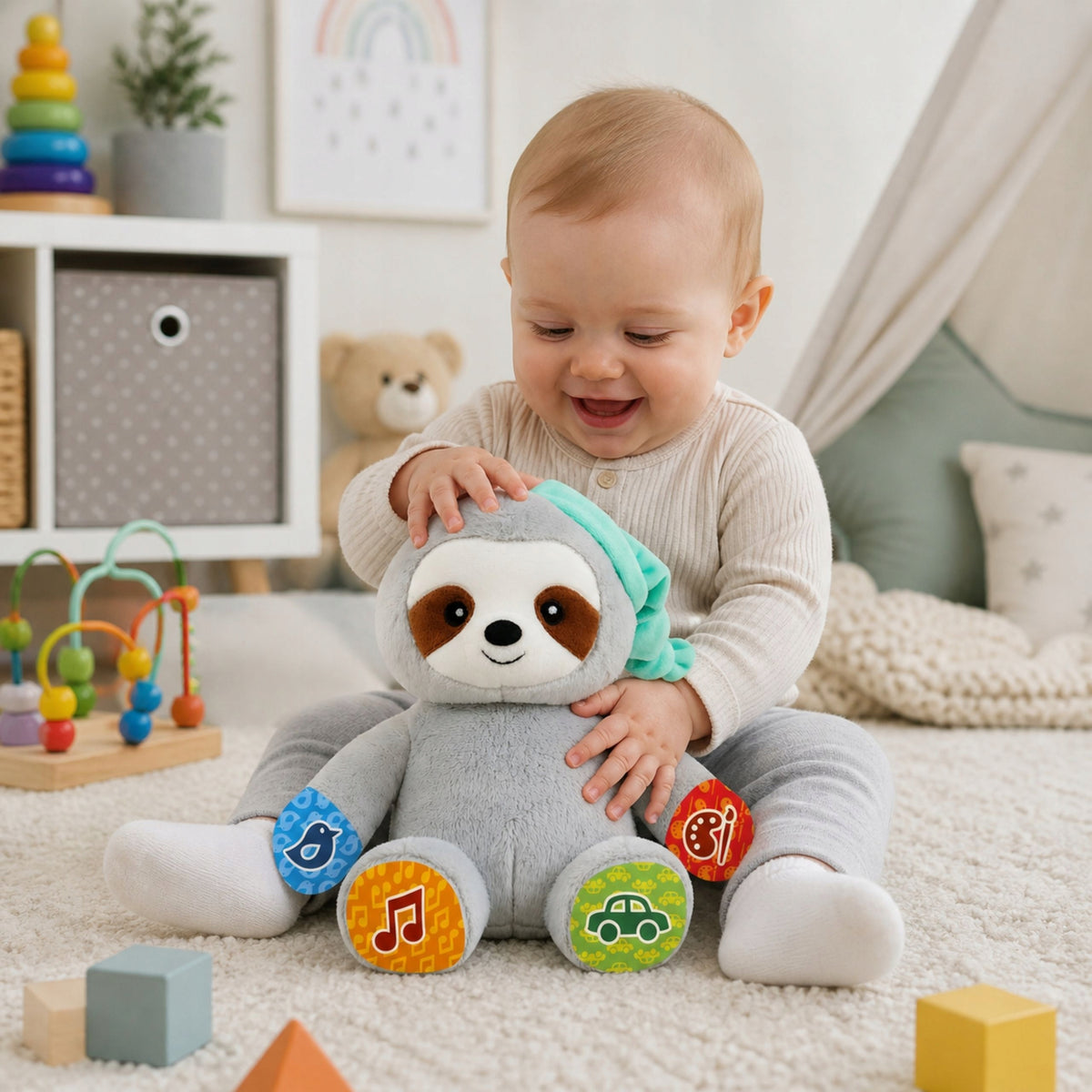 Plush Toy interactive sloth sings in Polish teaches color numbers 12 m + Manufacturer code pluszak interaktywny na dzień dziecka