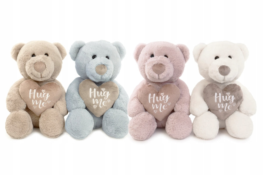 Plush bear 28 cm with heart Hug Me soft 4 colors children 0+ Packaging status original