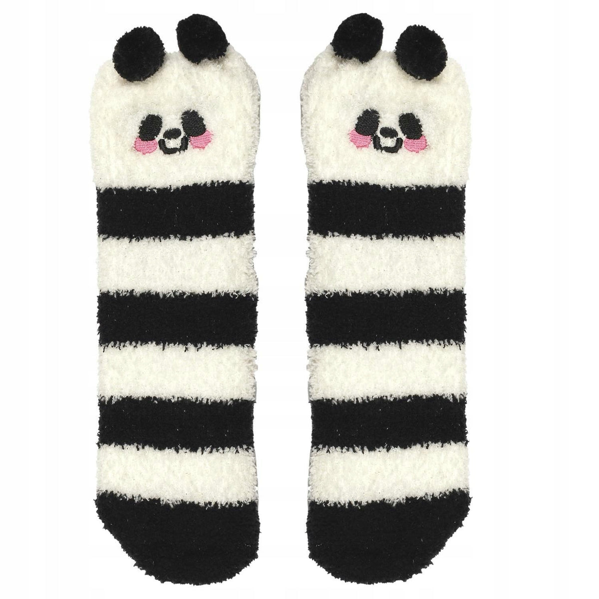 Plush socks Panda black