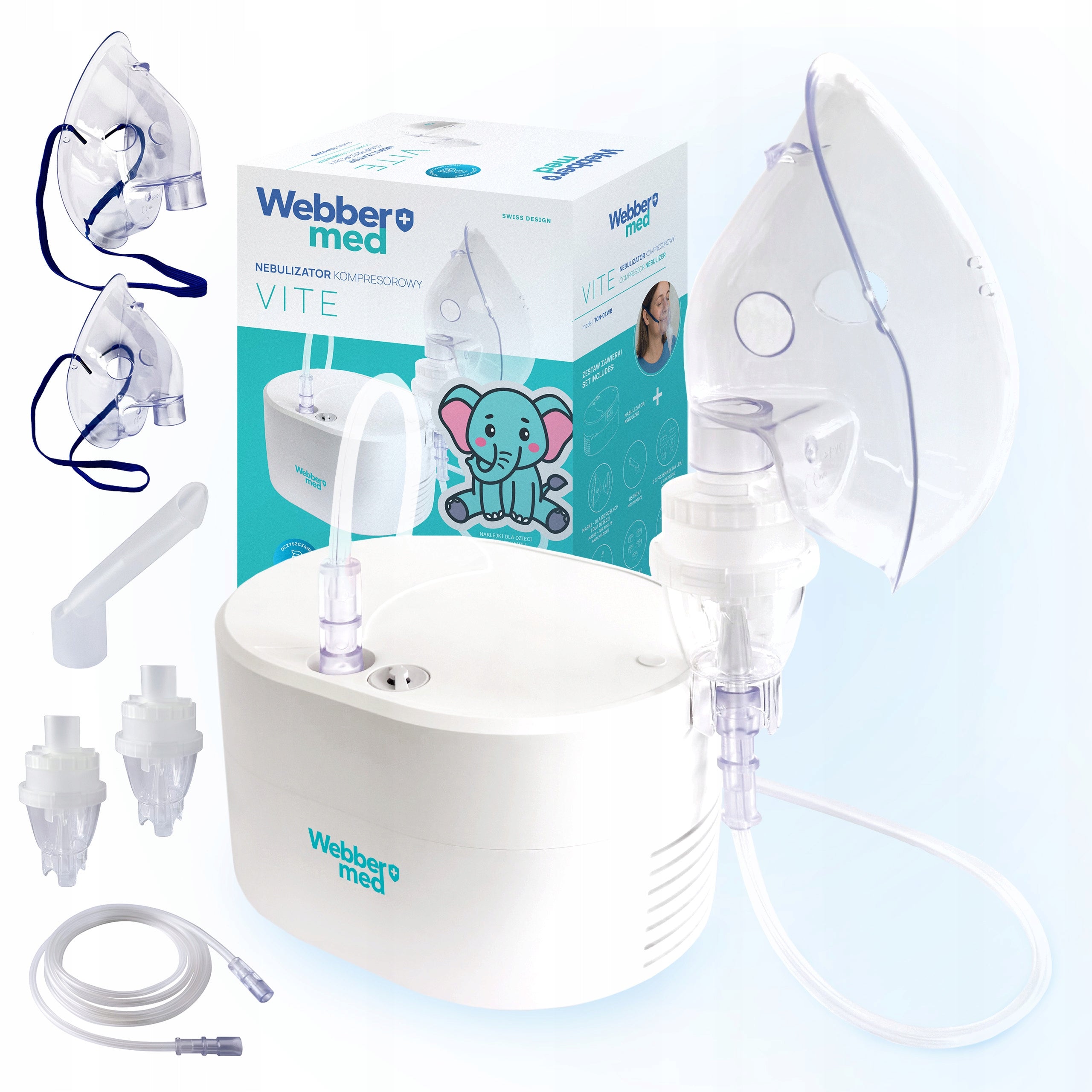 Pneumatic Compressor Nebuliser Inhaler Webber For Adult Children