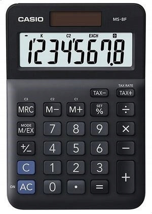 Pocket OFFICE CALCULATOR CASIO MS-8F BOX, 8 digits, black, SOLAR