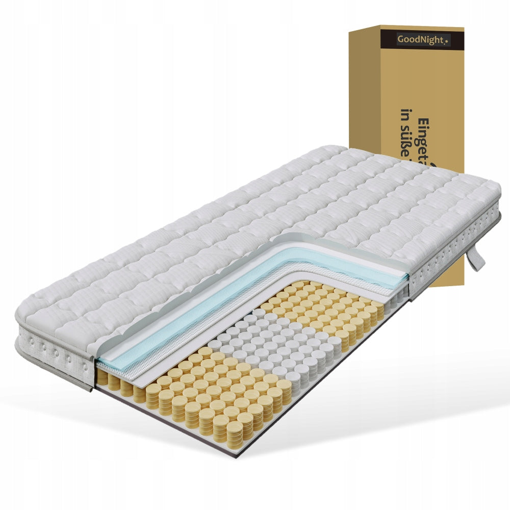 Pocket mattress 90x200 H3 mattress 7 zones Highly elastic foam