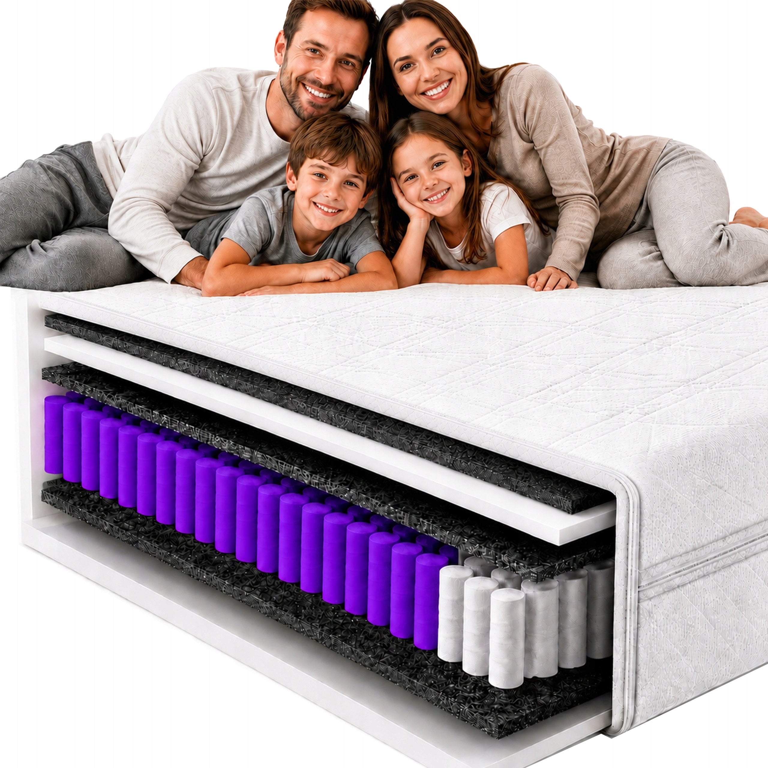 Pocket mattress 90x200 foam pocket 7 zone durable 17 cm H3