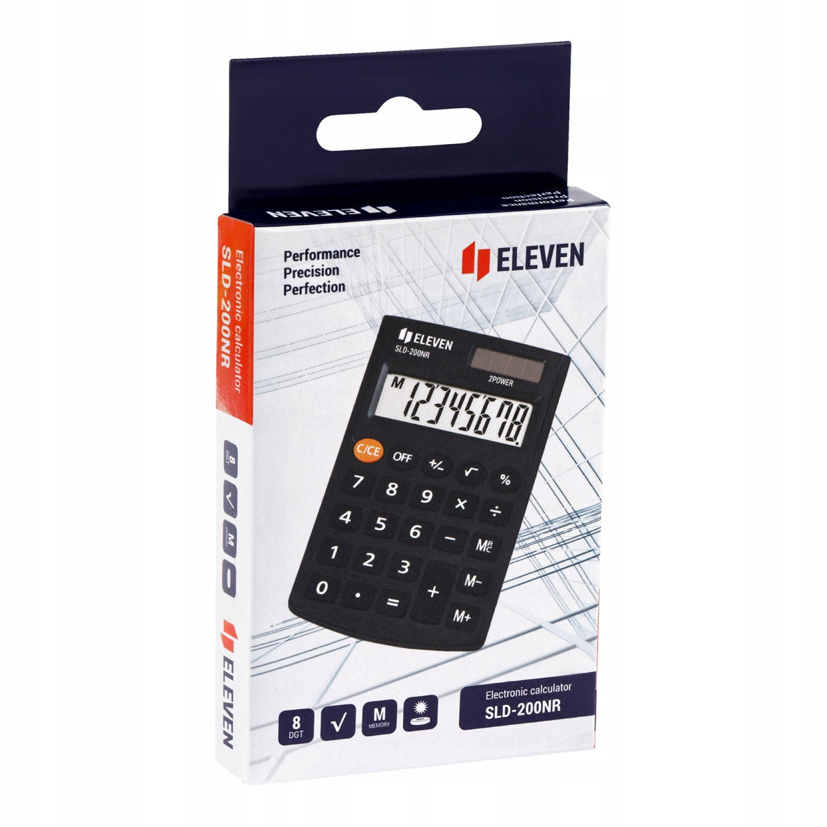 Pocket school calculator Eleven SLD-200NR 8-digit black Manufacturer code KALSLD200NR