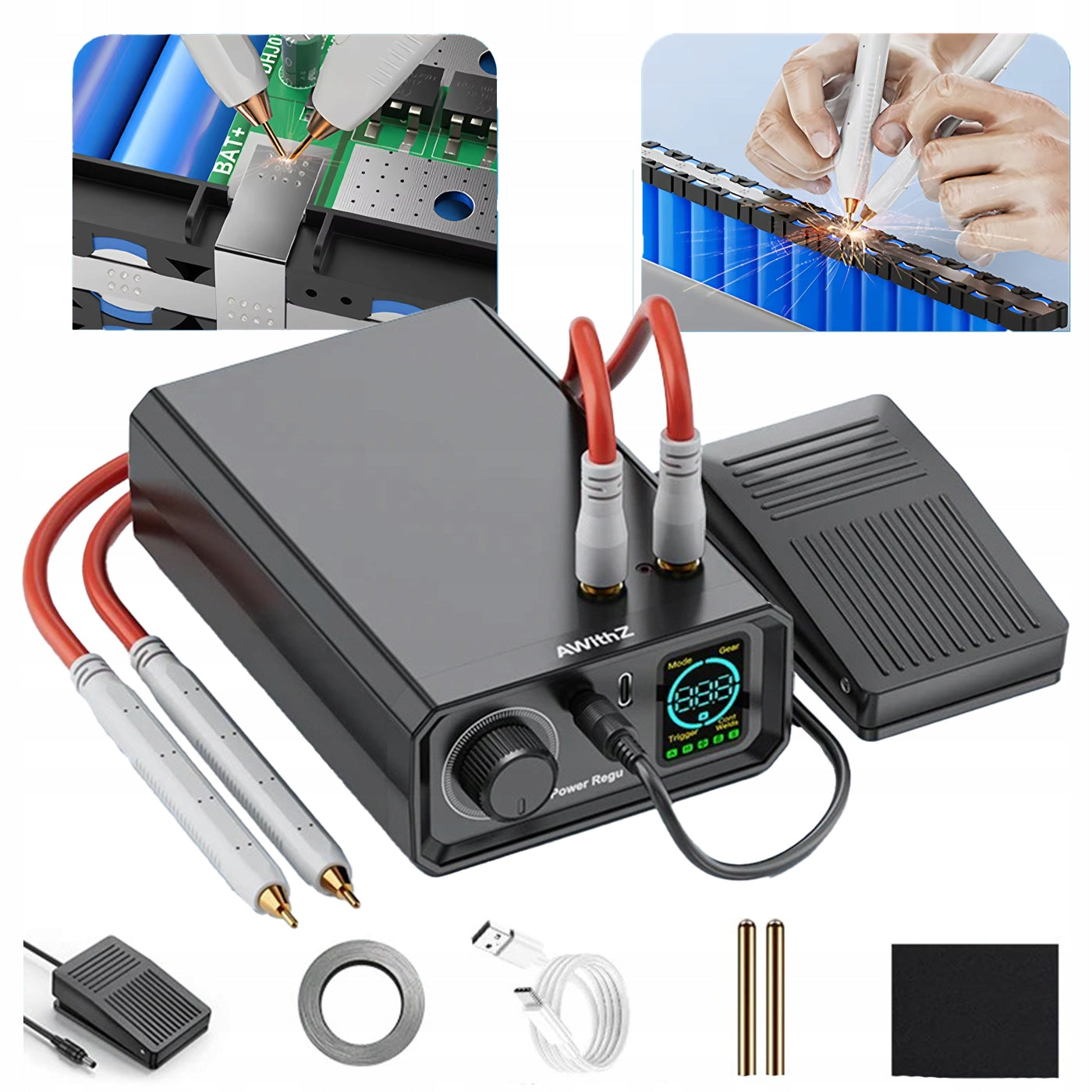 Point Welding Machine 9000W 1330A for Cells 18650 Nickel Copper 0.3mm