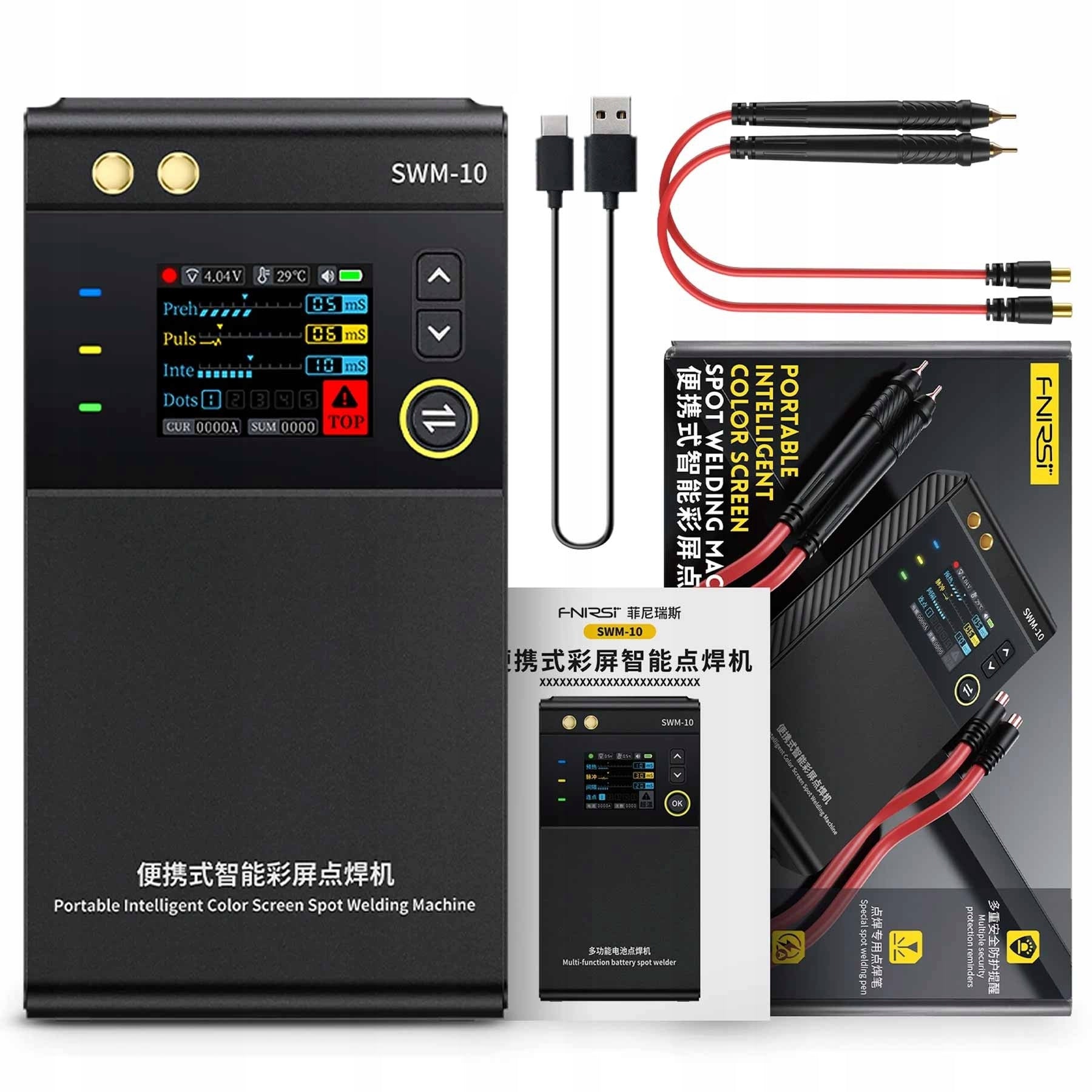 Point welding machine for cordless portable cells FNIRSI SWM-10 + tape