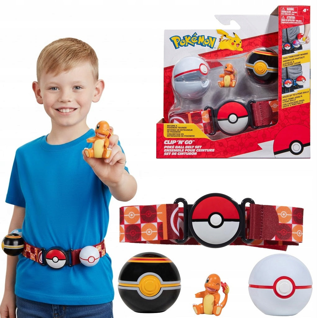 Pokemon Clip 'n' Go - Trainer Belt with Poke Ball and Charmander Figure PKW3163