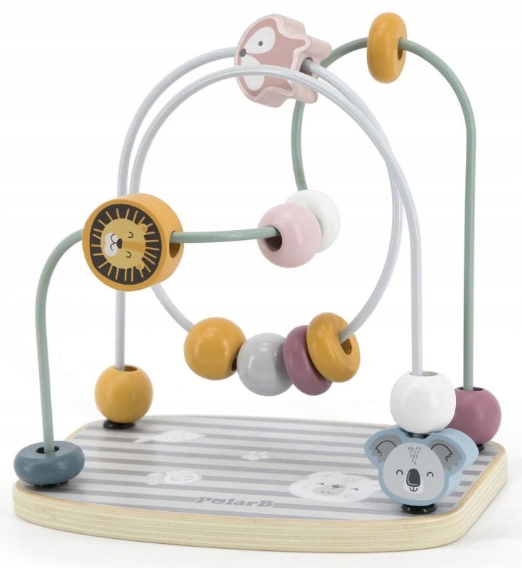 PolarB Children's Interleaved Wooden Montessori Motor Loop Viga