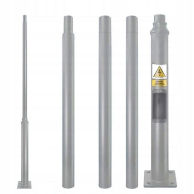 Pole Lighting Mast Folding for Lantern Street Lamps GREY 4 METERS