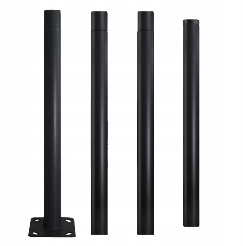 Pole Lighting Mast for Street Lamps black 3m + extension 1