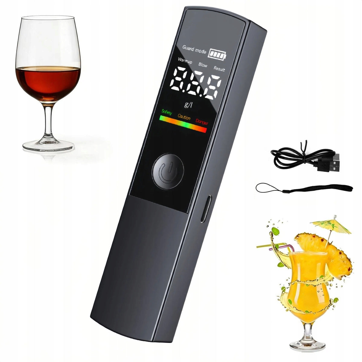 Police Breathalyzer Mouthless Professional Without Mouthpiece USB Rechargeable