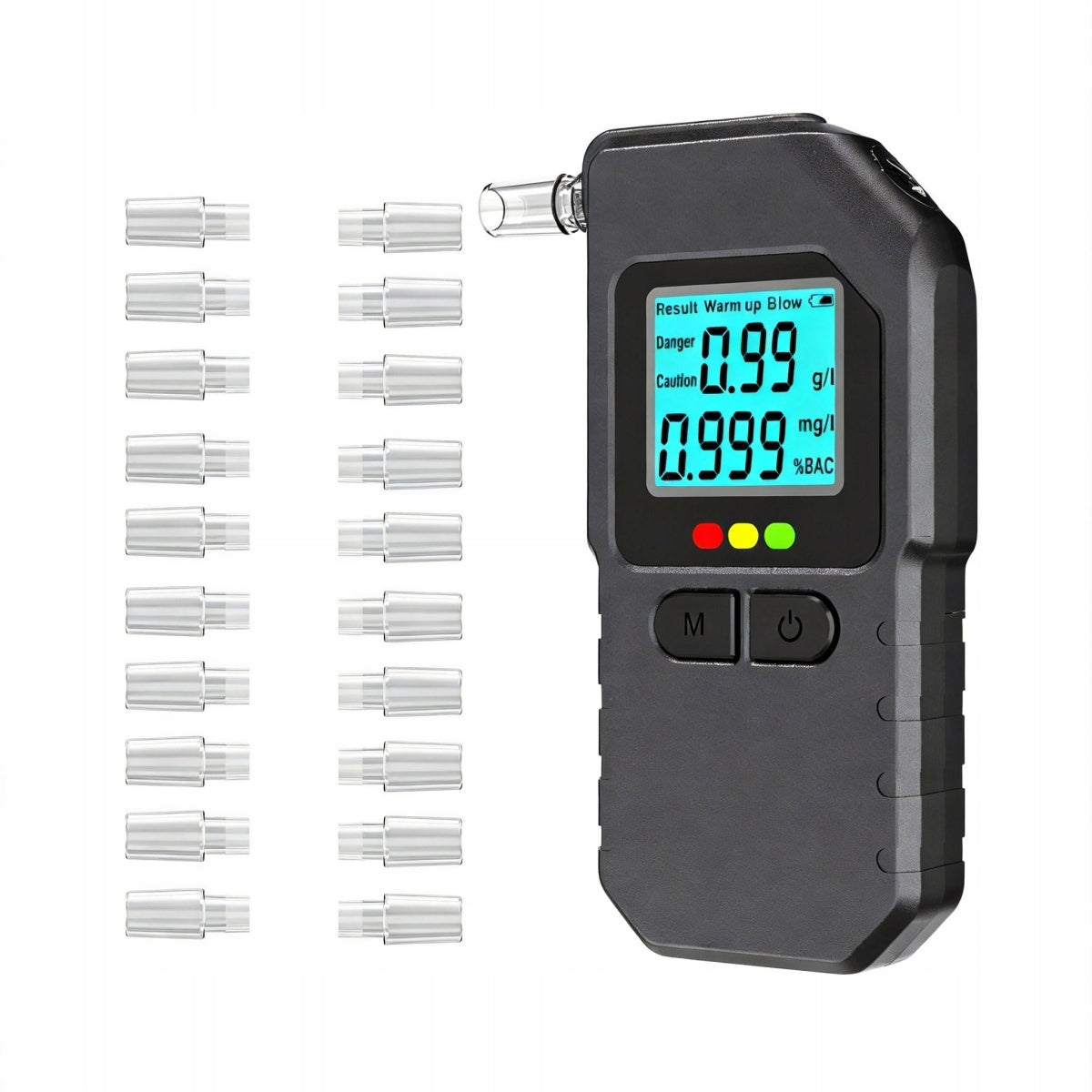 Police Breathalyzer Professional Digital Home Alcohol Test 20x Mouthpiece