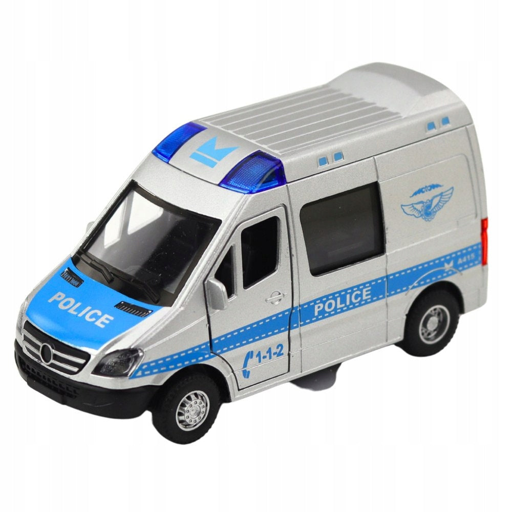 Police Car Metal Drive Pull Back Lights Sounds 1:32 EAN (GTIN) 5905991069621
