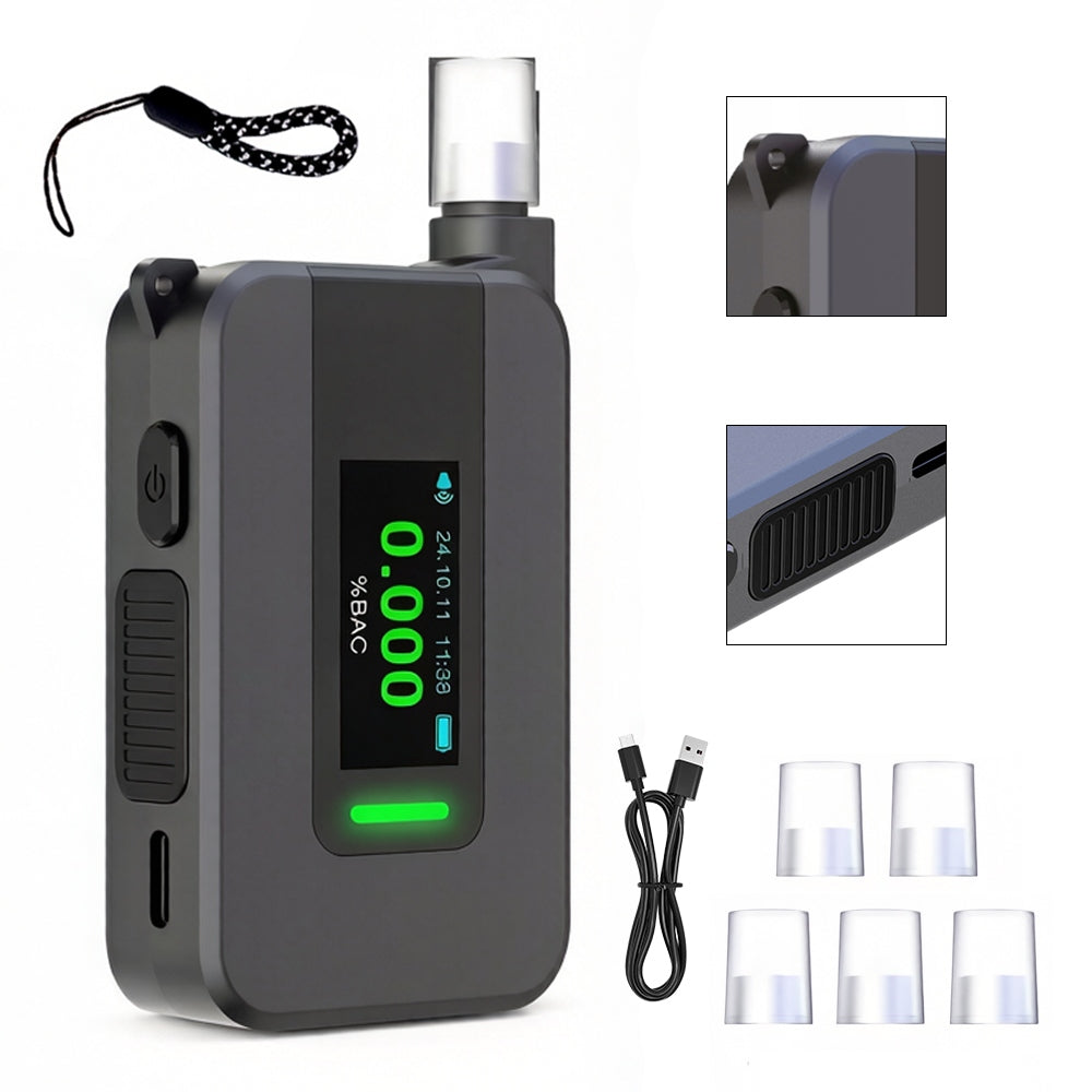Police Electrochemical Breathalyzer AI Mouthpieceless Professional 6x Mouthpieces Model ashvhj2vasdas