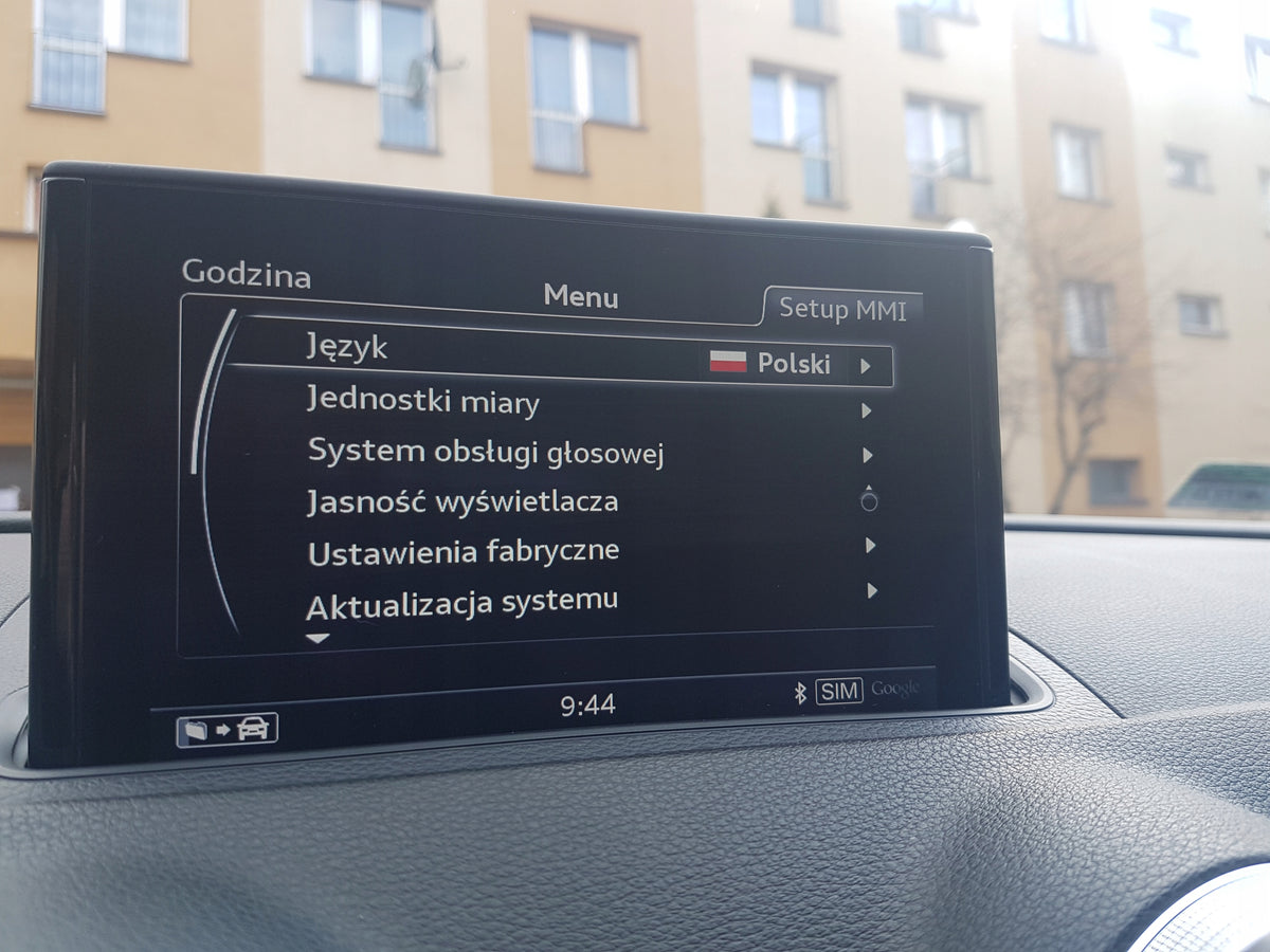 Polish Menu AUDI MMI 2G VOICEOVER 3G HDD 4G RMC MIB Manufacturer code 001