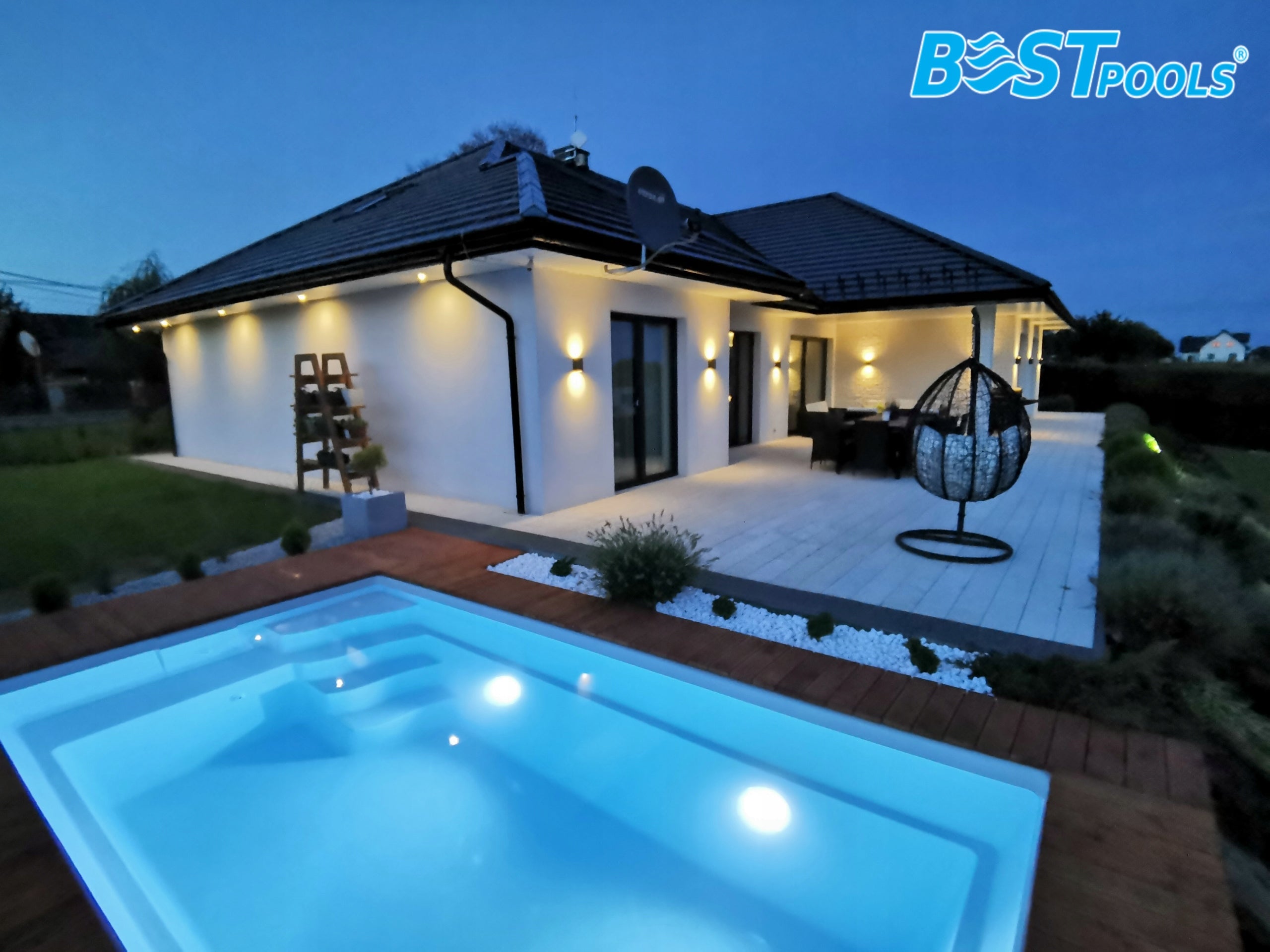 Polyester swimming pool MALEDIVES 6x3x1.35m BESTPOOLS Brand BESTPOOLS