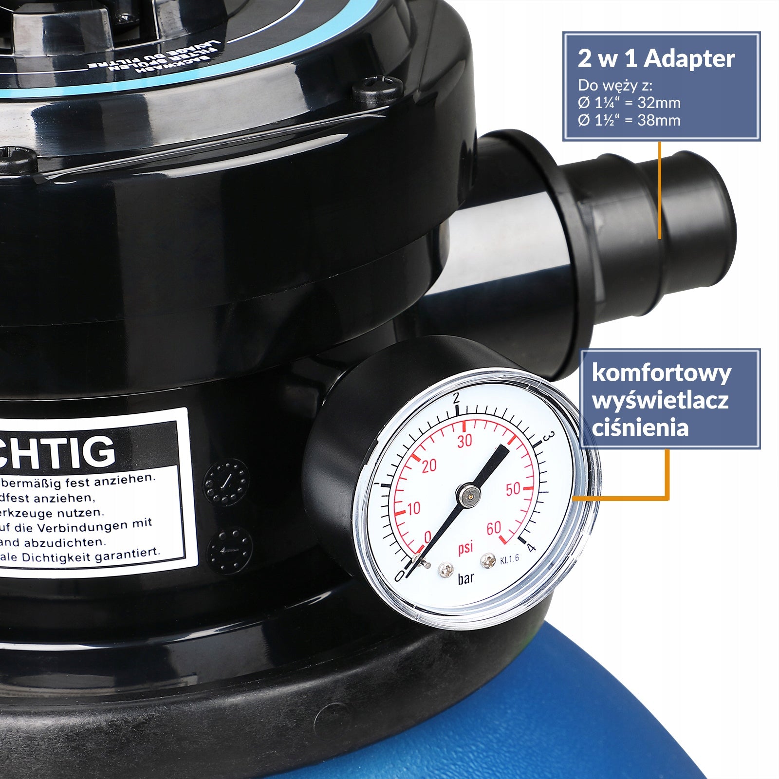 Pool Pump Sand Filter + Pool Water Tester 10200L/h Output 10200 l/h