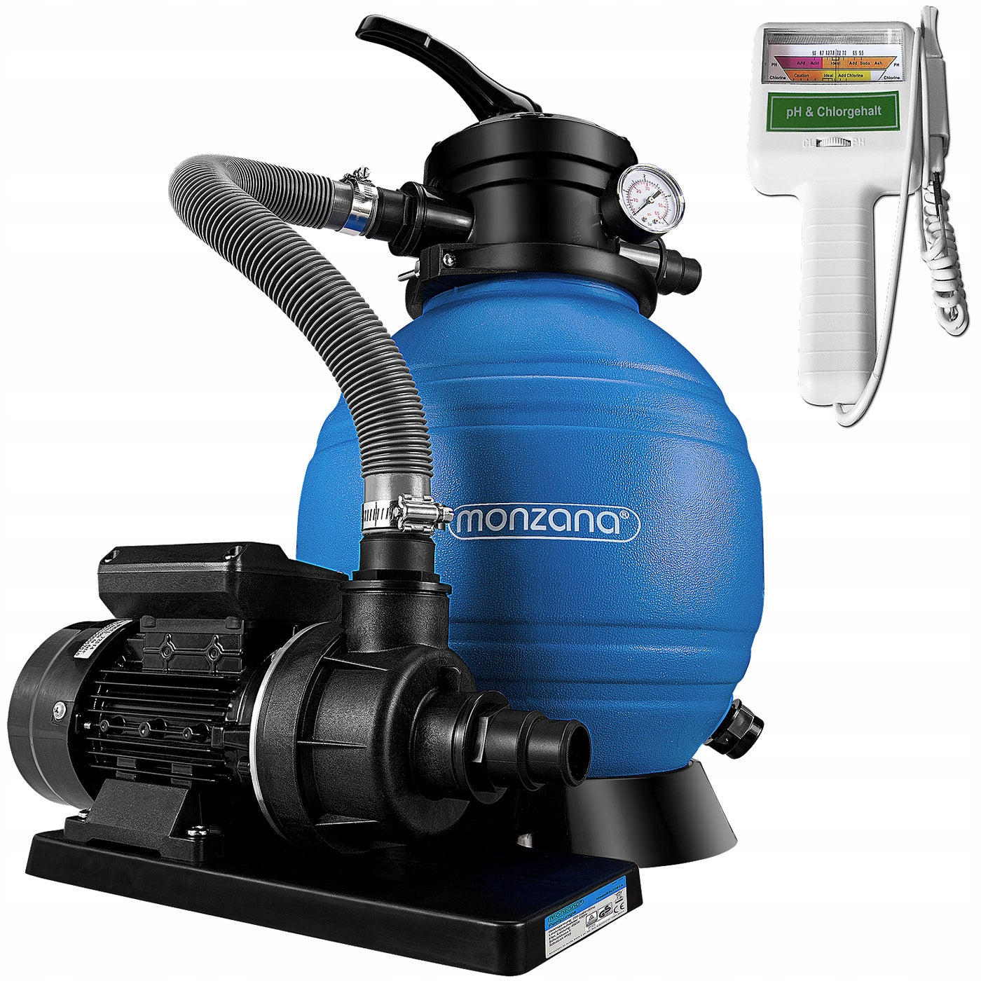Pool Pump Sand Filter + Pool Water Tester 10200L/h