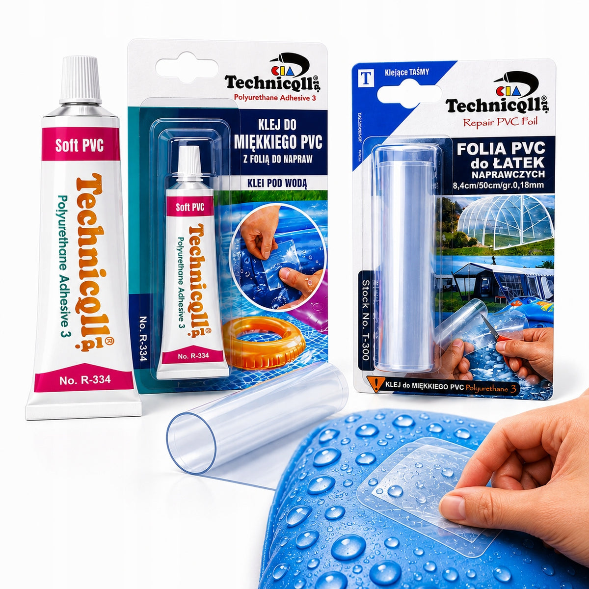 Pool Repair Kit Jacuzzi SPA Mattress Glue + 2 PVC Patches Under Water