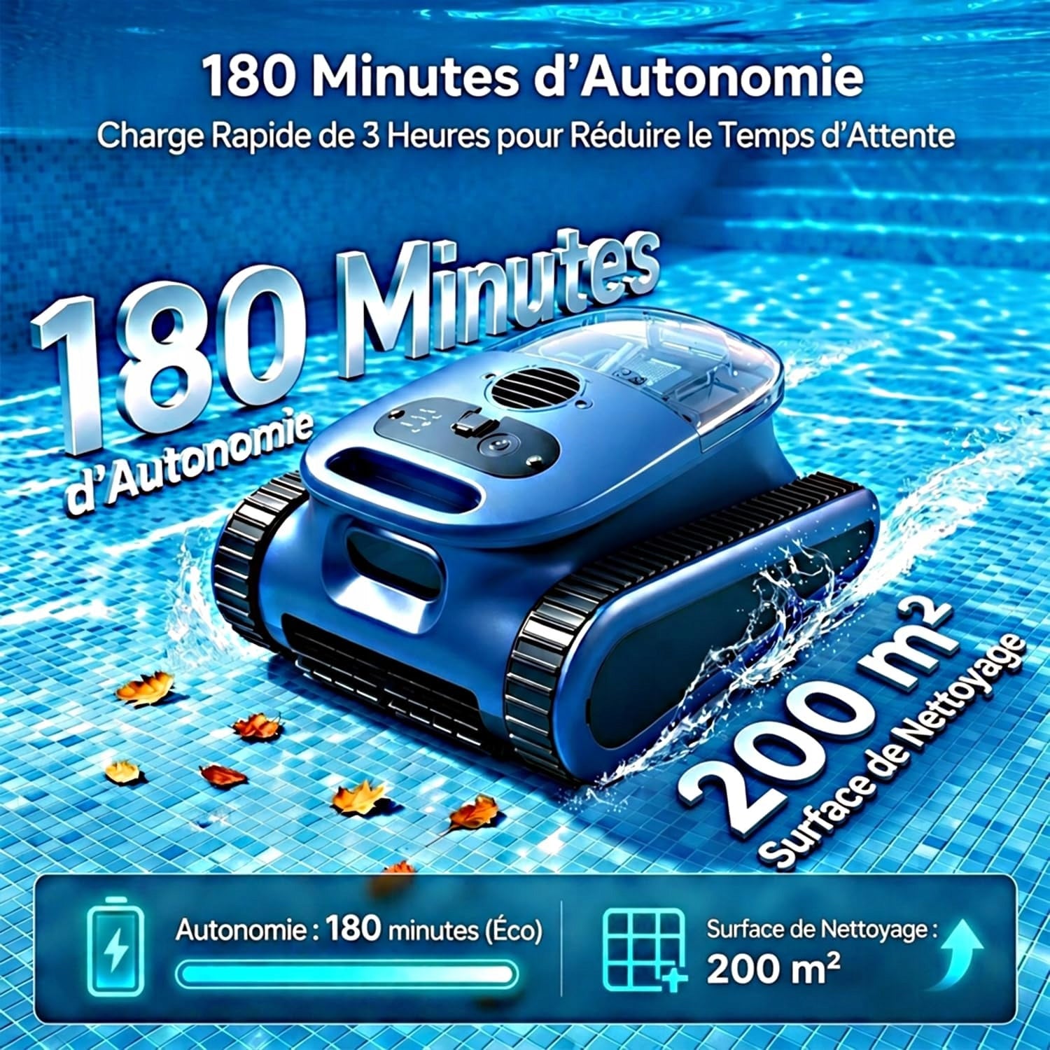 Pool Robot Vacuum Cleaners 45000Pa 180W Bottom Wall Waterline 180 minutes Manufacturer code Seauto 180 minut Vacuum Cleaners Pool