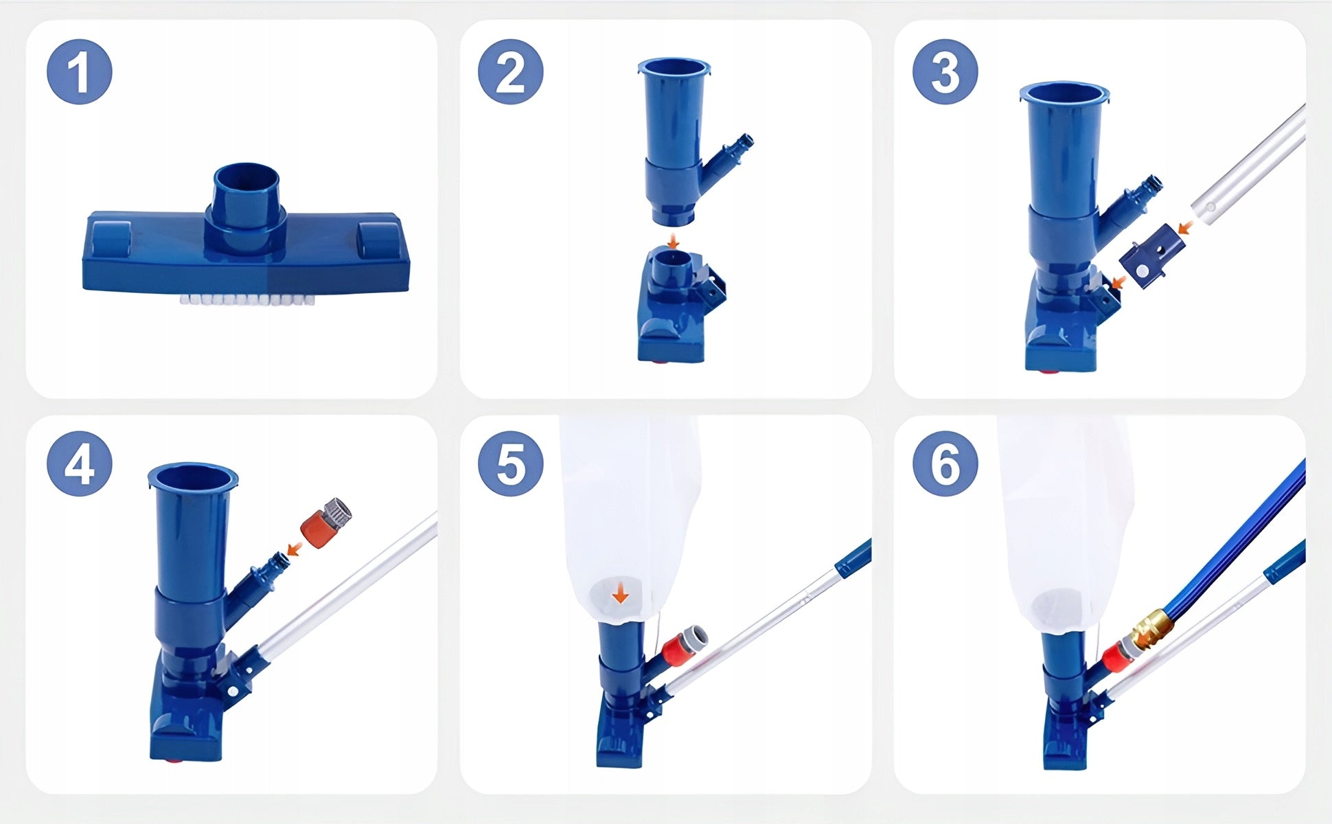Pool Vacuum Cleaner Bottom Pool Cleaning Kit Mesh Stick Hand Washer Certificates of conformity CE WEEE
